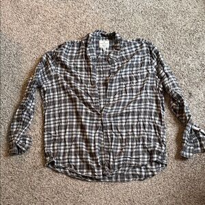 American Eagle Outfitters Gray Plaid Shirt